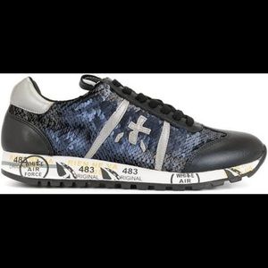Premiata Sequin Black and Gray Women's Sneakers